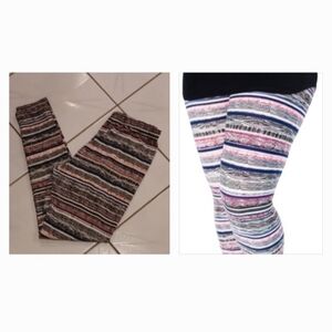 4/$40 Sweetlegs Striped Leggings - Size Plus (US14-22)